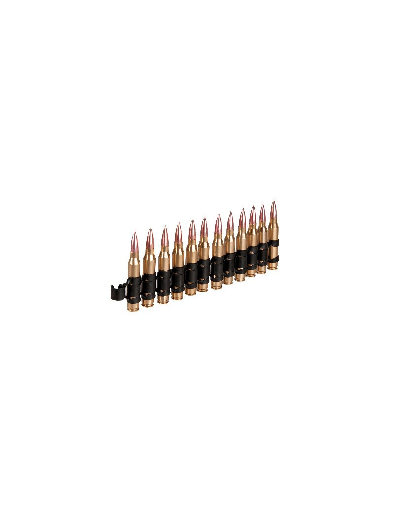 Bande de 12 munitions 5.56 factices en aluminium M249