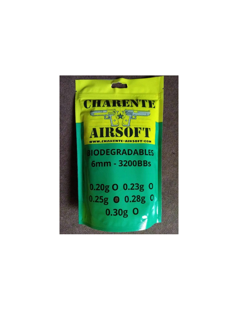 BILLES BIO 025GR CHARENTE AIRSOFT