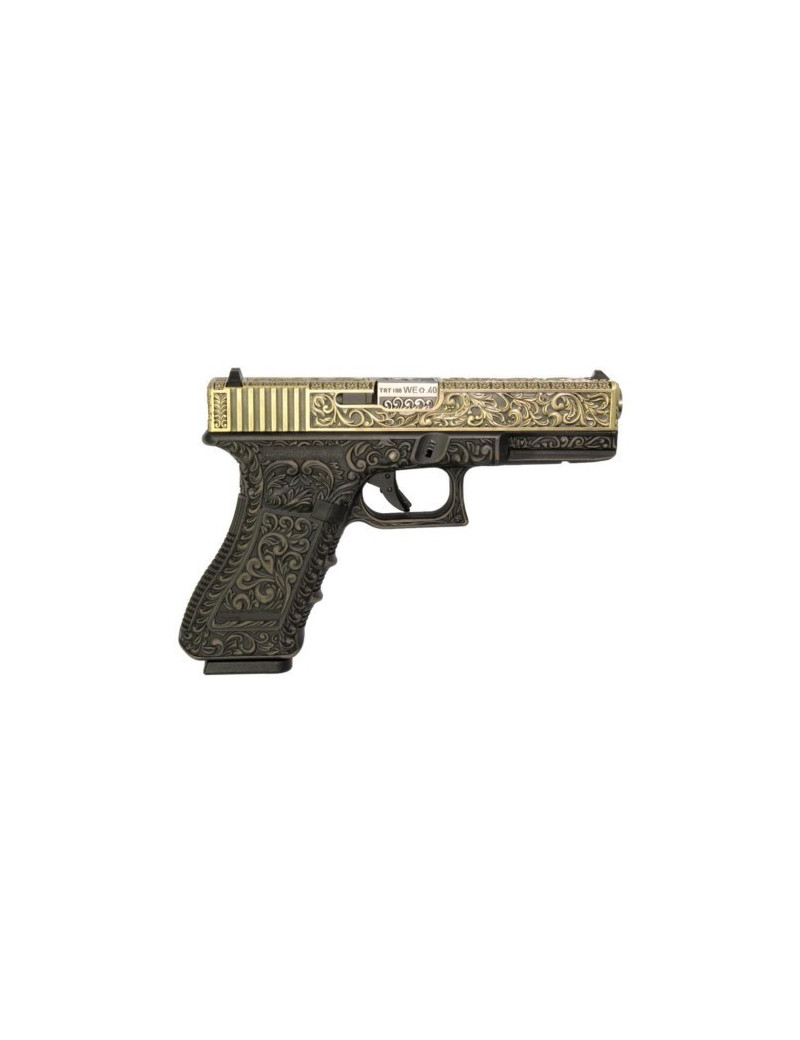 WE GAZ PISTOLET G17 MOTIF FLORAL BRONZE WG01FB