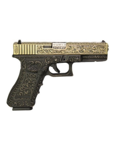 WE GAZ PISTOLET G17 MOTIF FLORAL BRONZE WG01FB