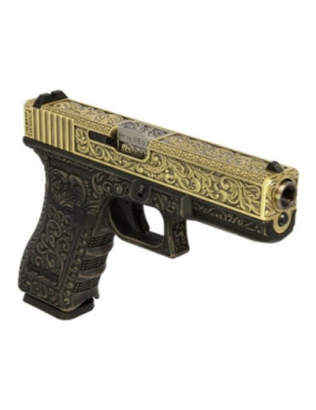 WE GAZ PISTOLET G17 MOTIF FLORAL BRONZE WG01FB