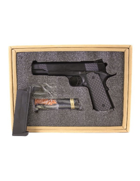 Replique airsoft GBB 1911 MEU Raven full metal gaz noir 1J