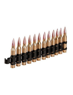 Bande de 12 munitions 5.56 factices en aluminium M249