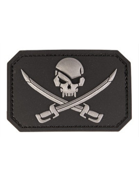 PATCH PVC TETE DE MORT NOIRE