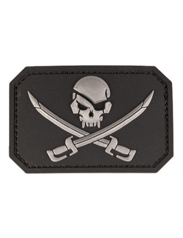 PATCH PVC TETE DE MORT NOIRE